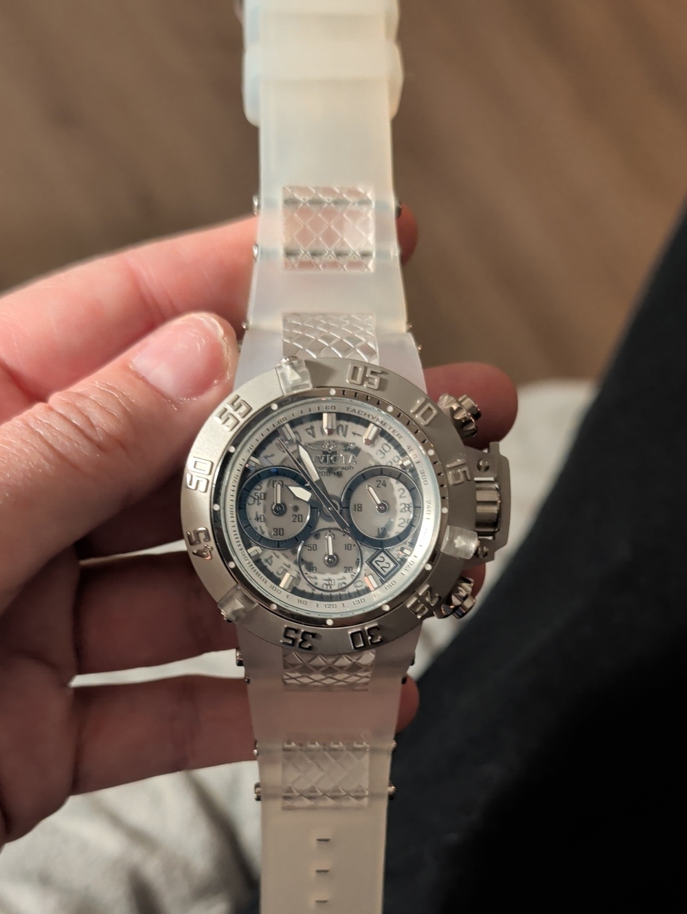 Invicta White and Silver Men's Chronograph Watch